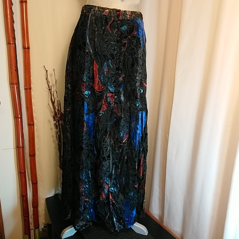 Free People  Velvet Flare Maxi skirt NWOT sz-6